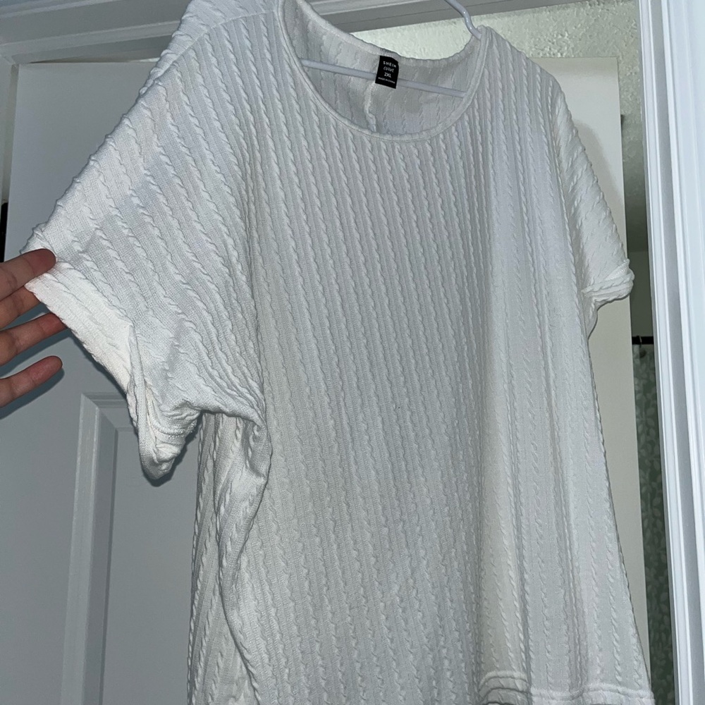SHEIN White Textured Top